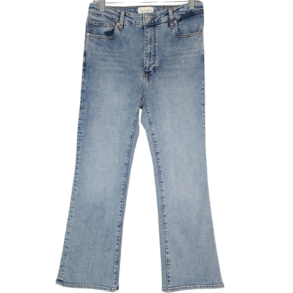 Frame The Reboot Crop Light Blue Jeans - Picture 2 of 8